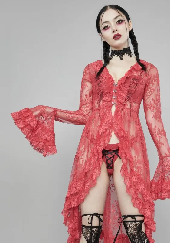 Rouge Happily Ever Afterlife Lace Duster sold by Dolls Kill