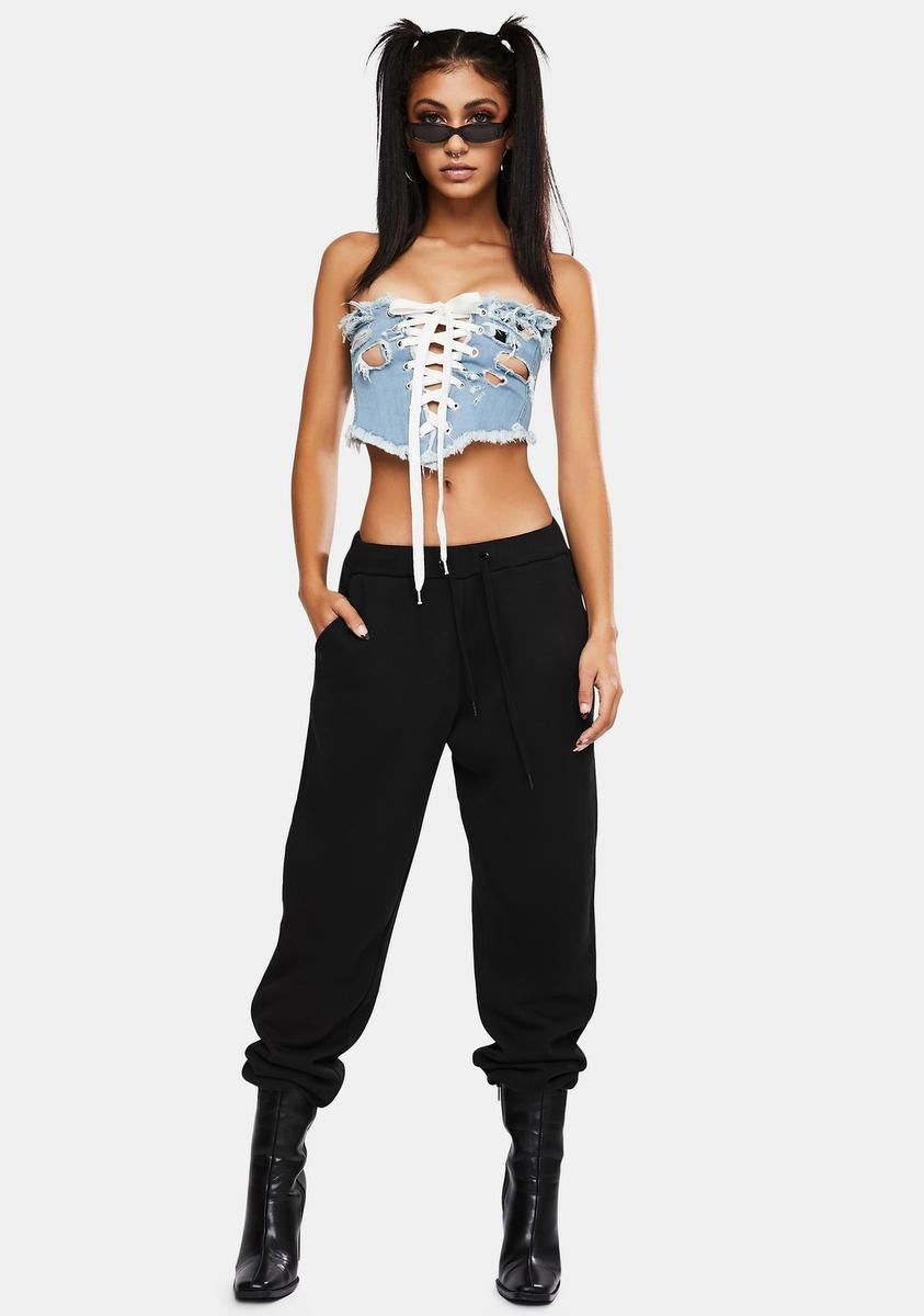 What's Girl Code Denim Corset sold by Dolls Kill product image thumbnail 3