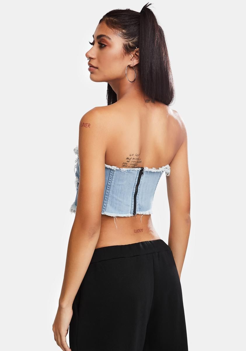 What's Girl Code Denim Corset sold by Dolls Kill product image thumbnail 4