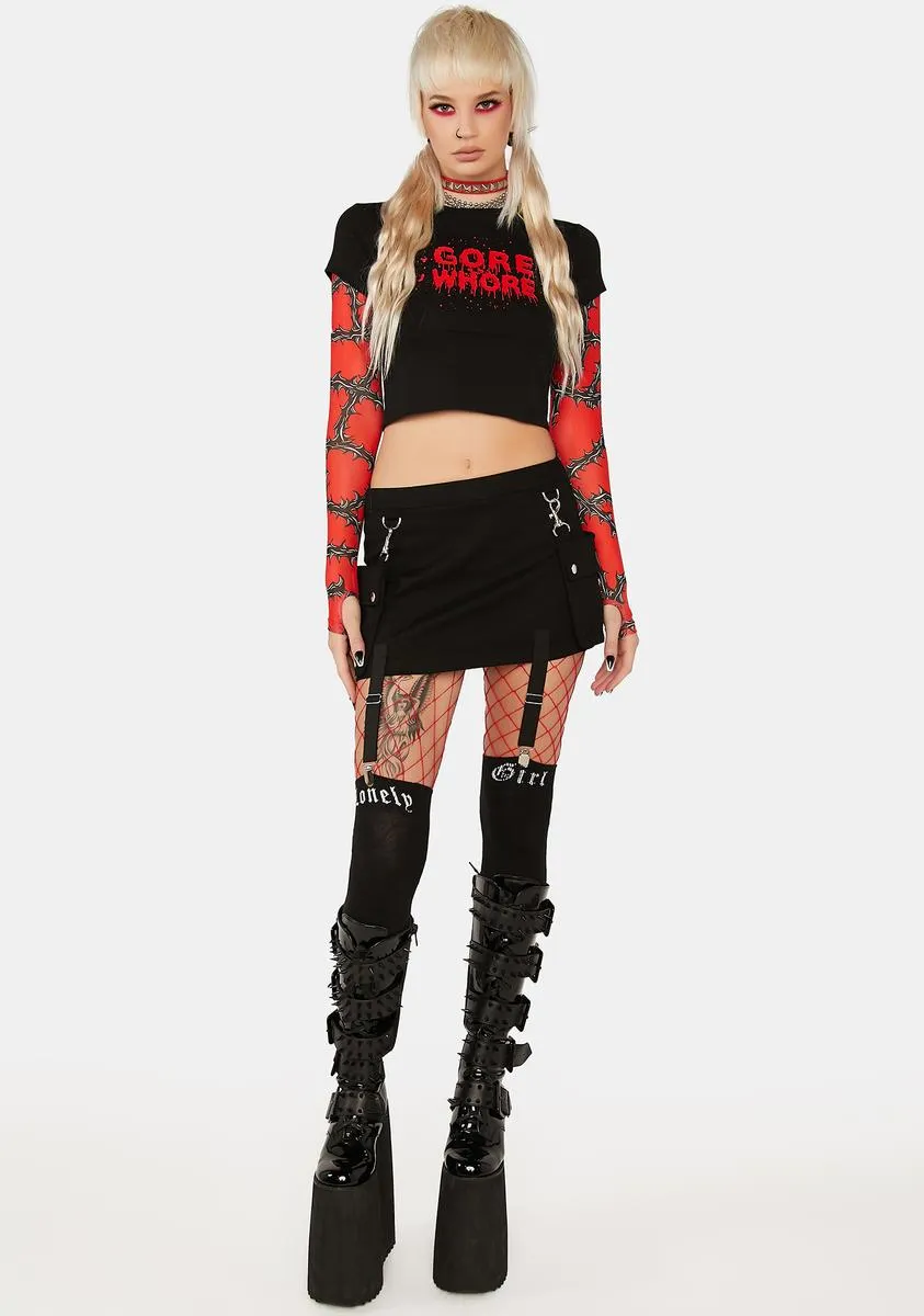 Here For The Horror Graphic Tee sold by Dolls Kill product image thumbnail 3