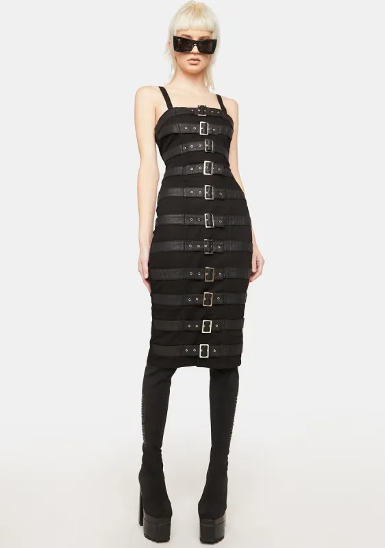 Belted Strap Midi Dress sold by Dolls Kill