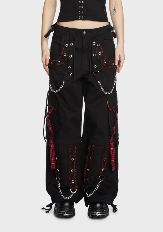 Black And Red Bo Peep Darkstreet Pants made by Dolls Kill