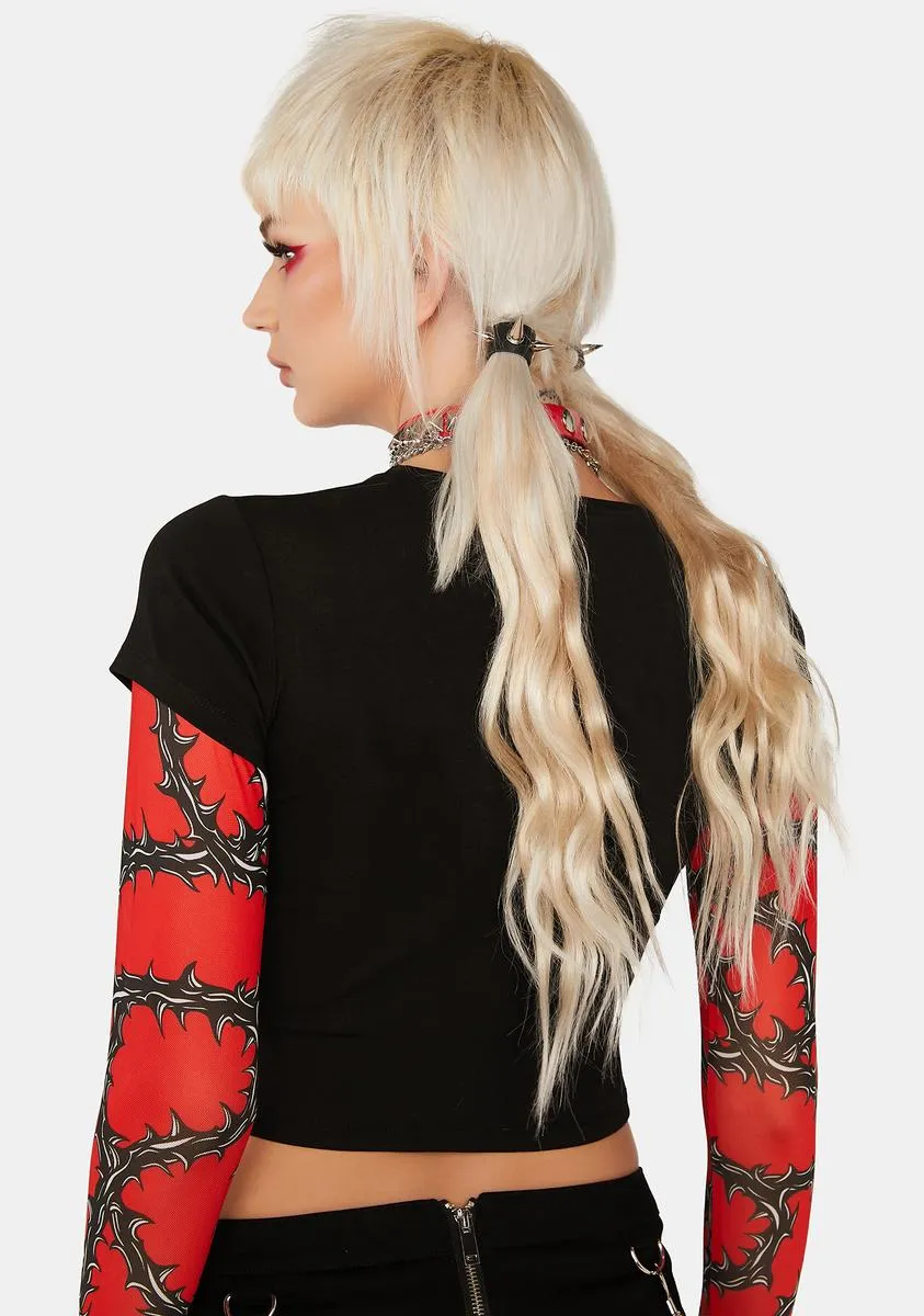 Here For The Horror Graphic Tee sold by Dolls Kill product image thumbnail 4