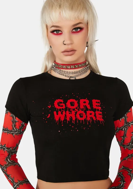 Here For The Horror Graphic Tee sold by Dolls Kill