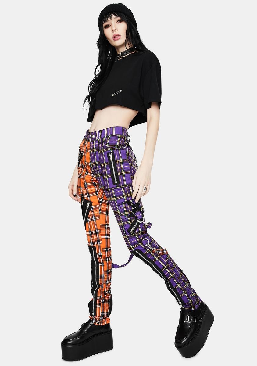 Orange Purple Madness Plaid Pants sold by Dolls Kill product image thumbnail 3
