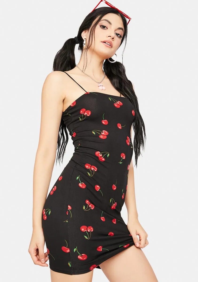 Maraschino Kisses Cherry Print Bodycon Dress sold by Dolls Kill product image thumbnail 2