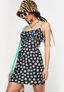 Grunge Daisy Black Mala Mini Dress sold by Dolls Kill