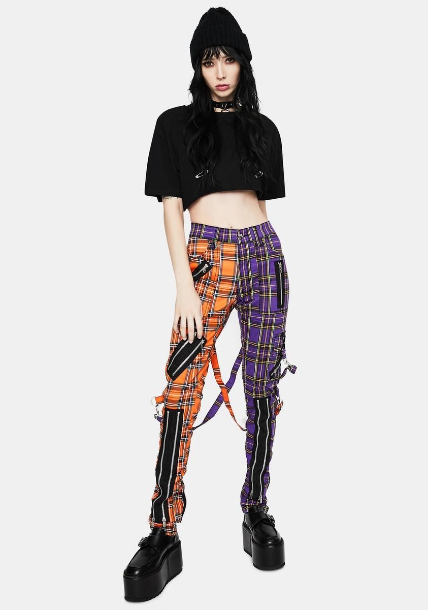 Orange Purple Madness Plaid Pants sold by Dolls Kill product image thumbnail 2