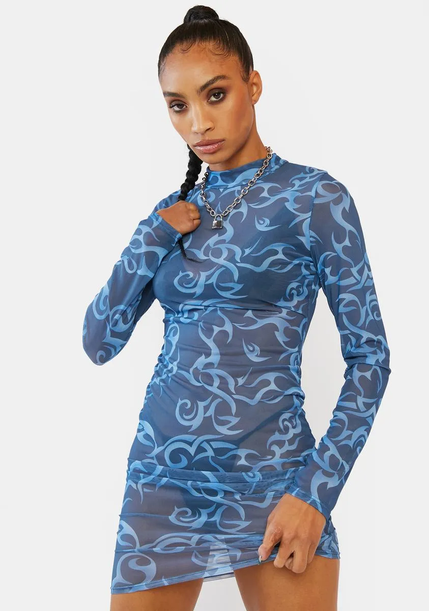 On The Way Up Mesh Dress sold by Dolls Kill