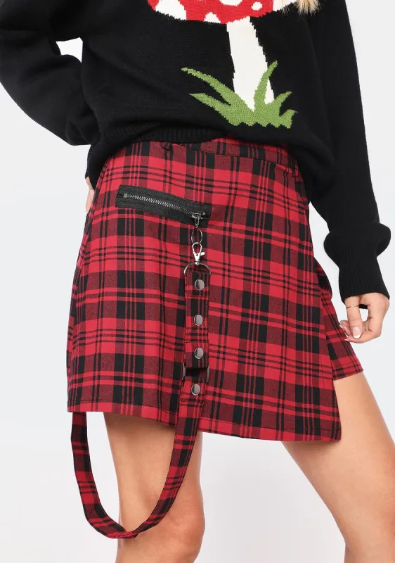 Escape My Affection Plaid Skort sold by Dolls Kill