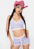 Lavender Watch Me Leave Crochet Shorts Set sold by Dolls Kill