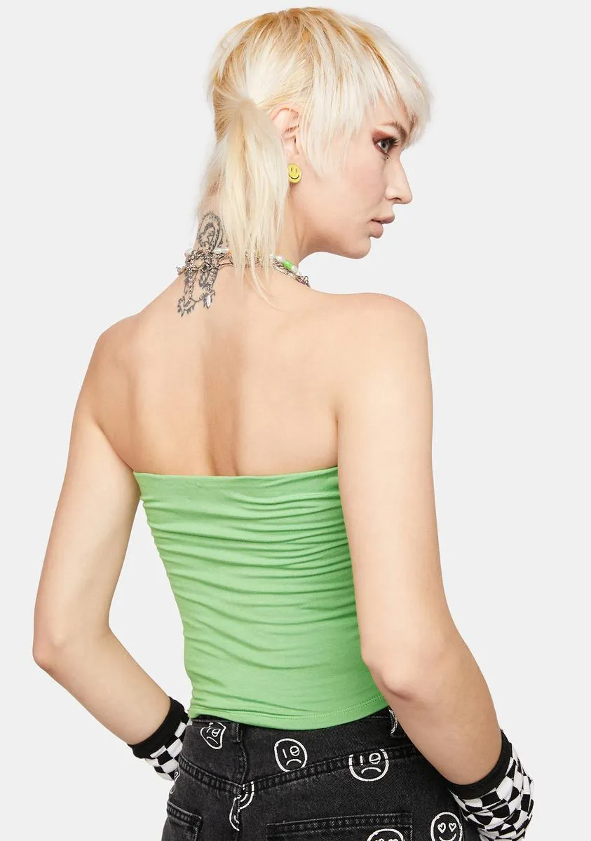 Green I'm Okay I'm Alive Tube Top sold by Dolls Kill product image thumbnail 4
