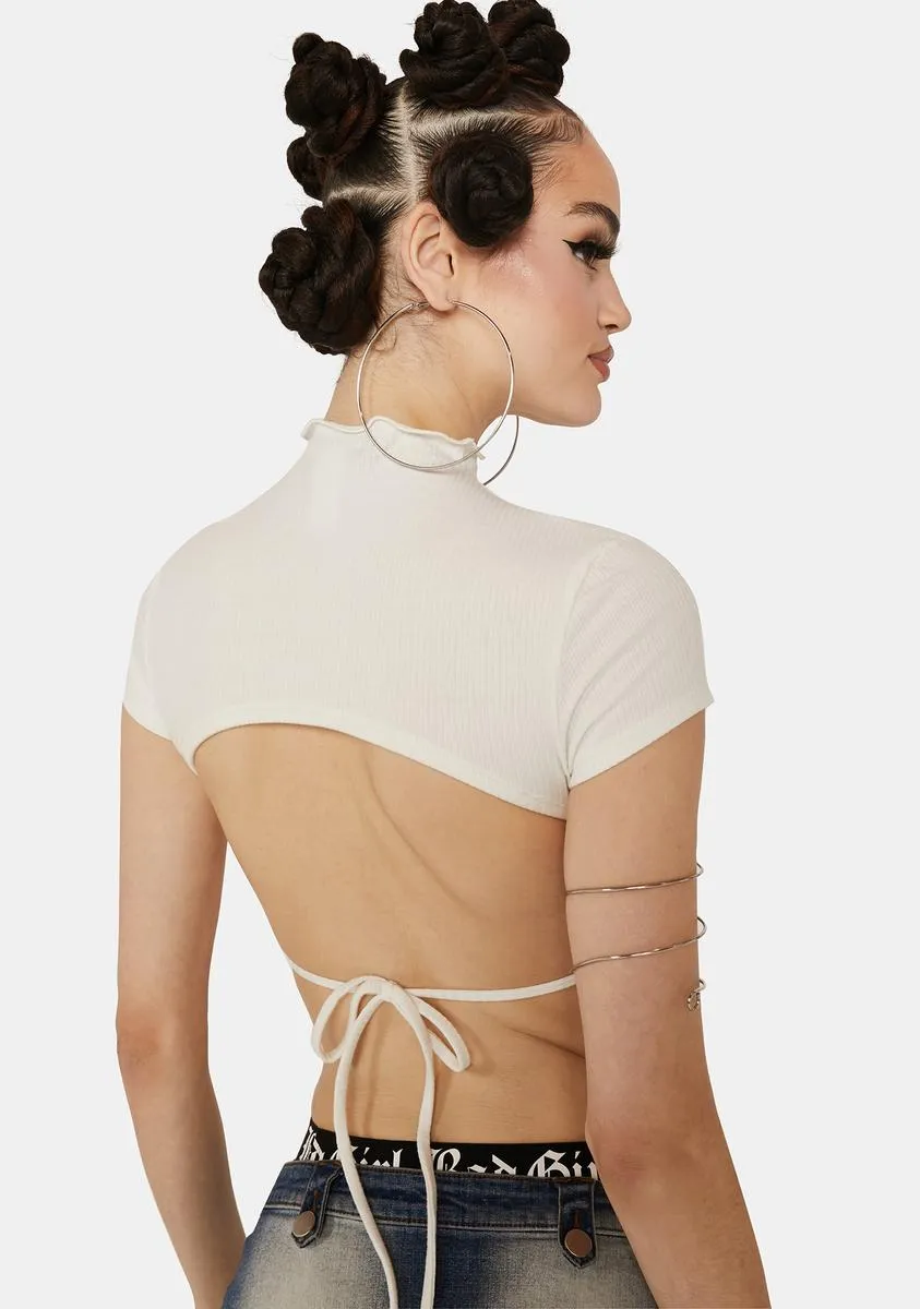 Chill Always Serving Mock Neck Open Back Top sold by Dolls Kill product image thumbnail 4