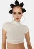 Chill Always Serving Mock Neck Open Back Top sold by Dolls Kill