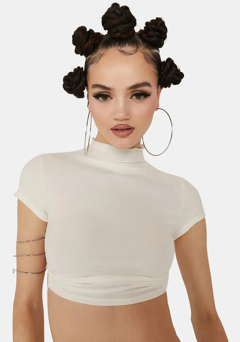 Chill Always Serving Mock Neck Open Back Top sold by Dolls Kill