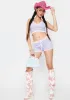 Lavender Watch Me Leave Crochet Shorts Set sold by Dolls Kill