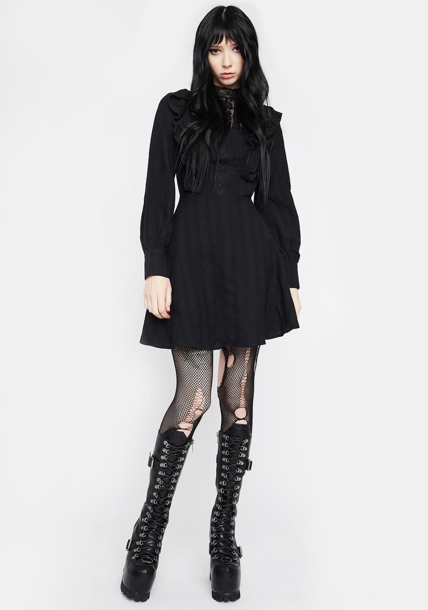 Dark Mysterious Frilly Lace Dress sold by Dolls Kill product image thumbnail 3