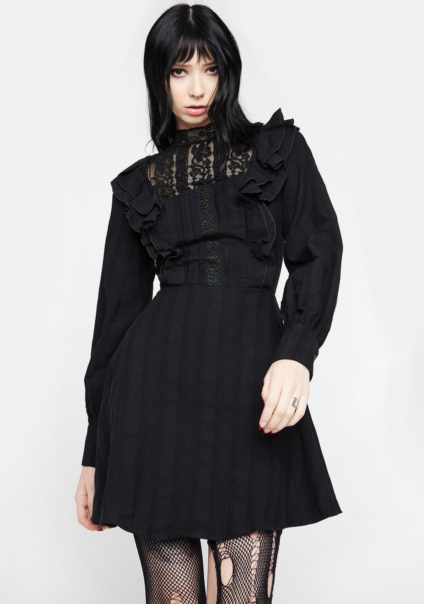 Dark Mysterious Frilly Lace Dress sold by Dolls Kill