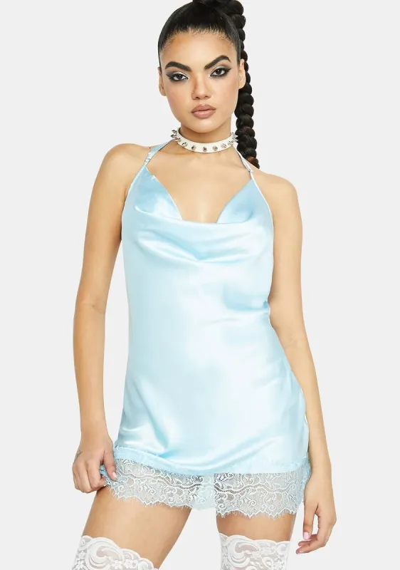Cobalt In Your Thoughts Satin Nightie sold by Dolls Kill