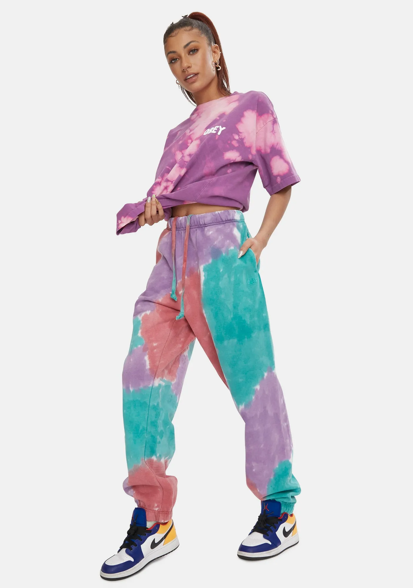 Purple Nitro Sustainable Tie Dye Sweatpants sold by Dolls Kill product image thumbnail 2