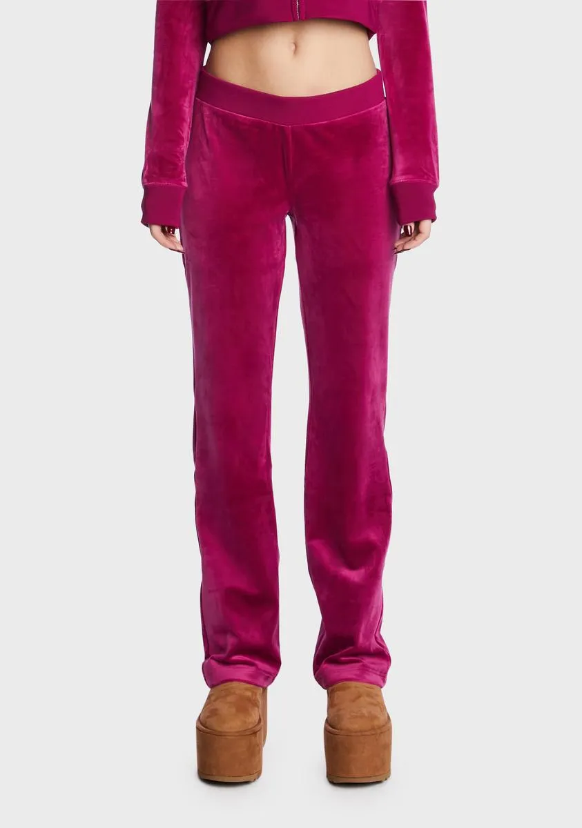Raspberry Glaze Big Bling Velour Track Pants sold by Dolls Kill product image thumbnail 2