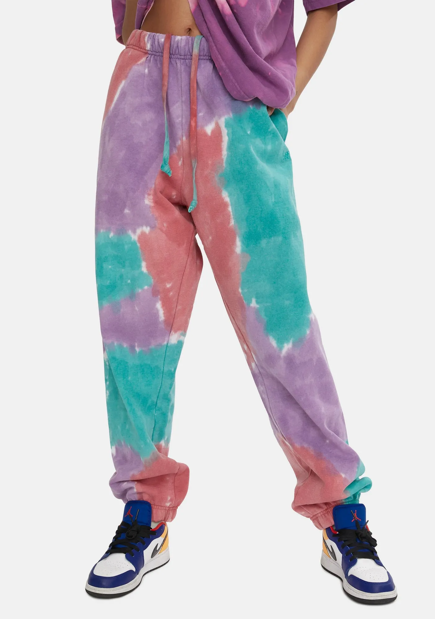 Purple Nitro Sustainable Tie Dye Sweatpants sold by Dolls Kill