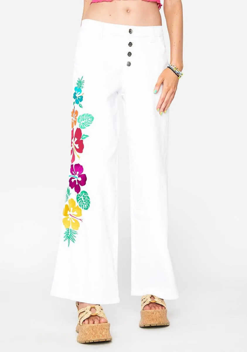 Island Girl Embroidered Pants sold by Dolls Kill