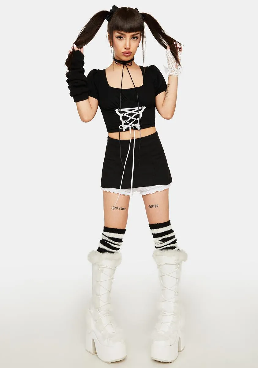 Noir Mon Maison Lace Up Top sold by Dolls Kill product image thumbnail 3