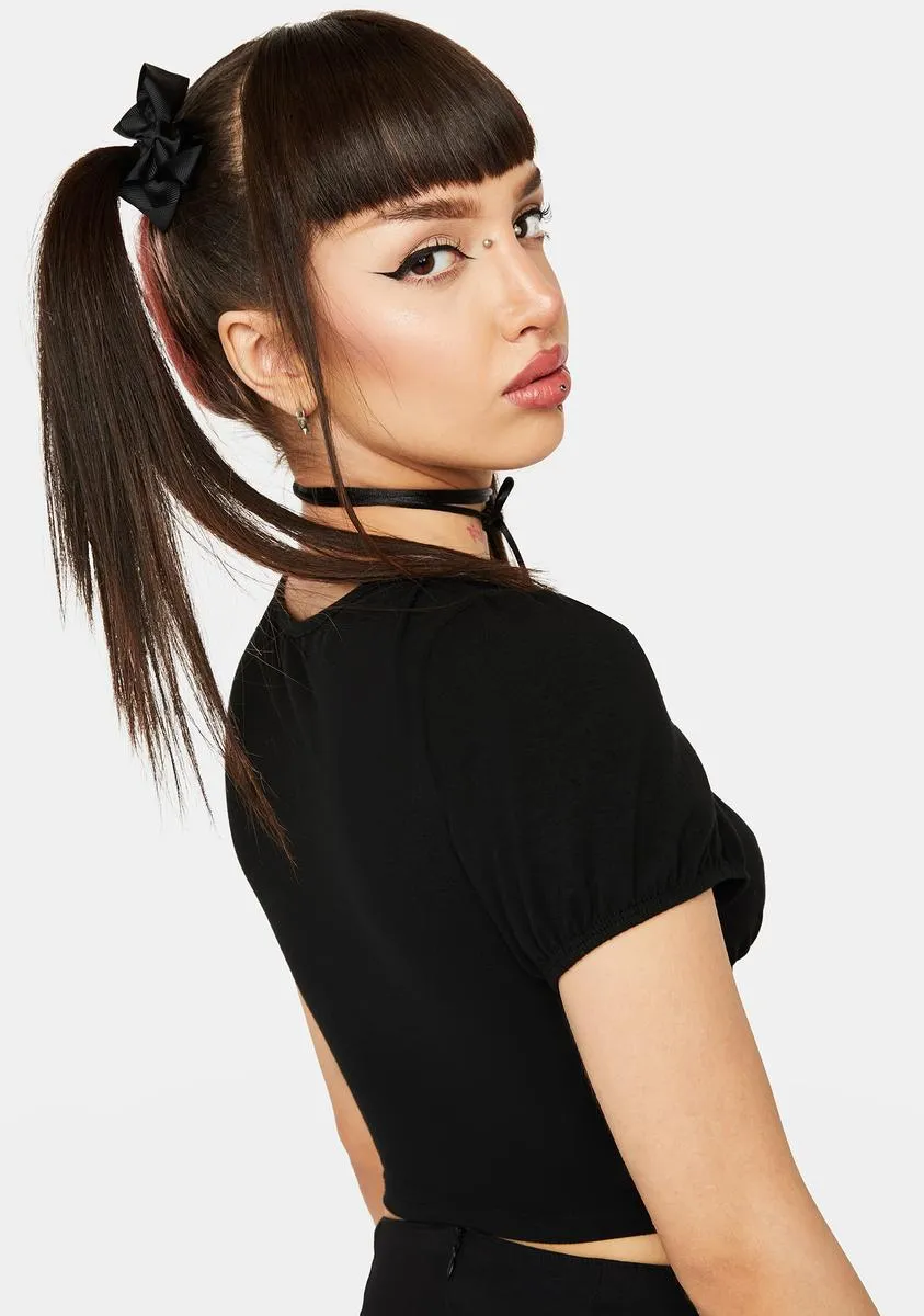 Noir Mon Maison Lace Up Top sold by Dolls Kill product image thumbnail 4