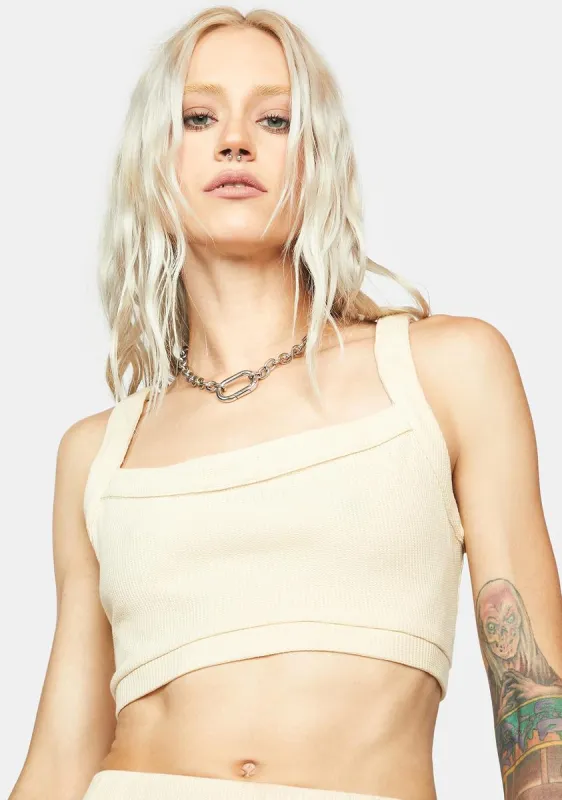 Tan Crop Top sold by Dolls Kill