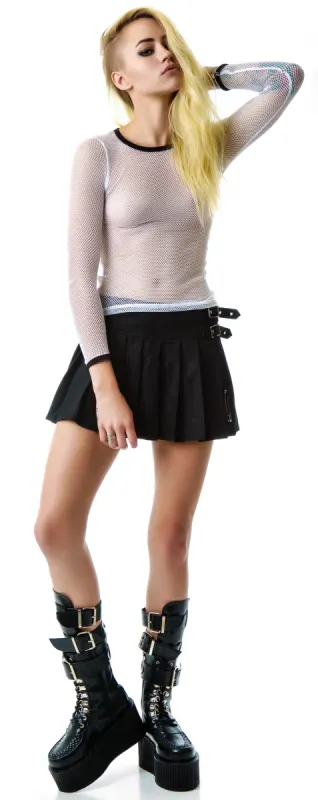 Fash-ist Fishnet Long Sleeve Top sold by Dolls Kill