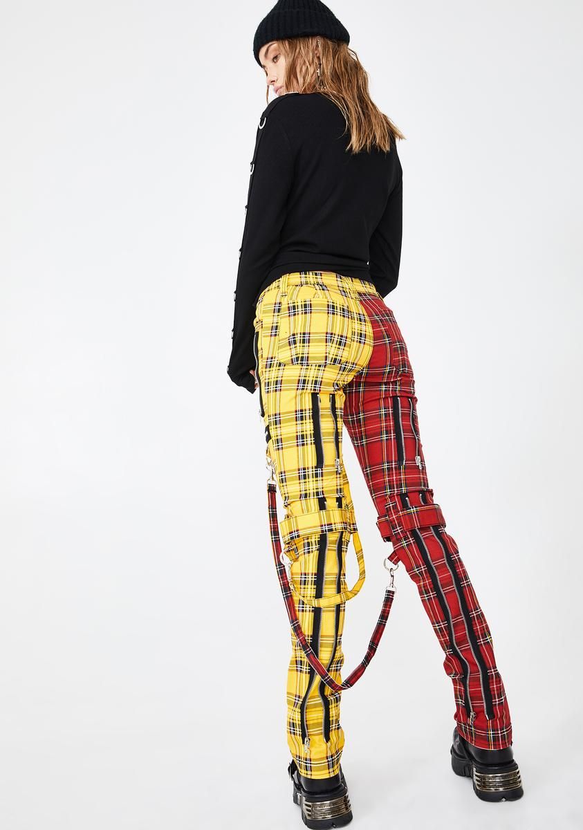 Split Leg Plaid Bondage Pants sold by Dolls Kill product image thumbnail 4