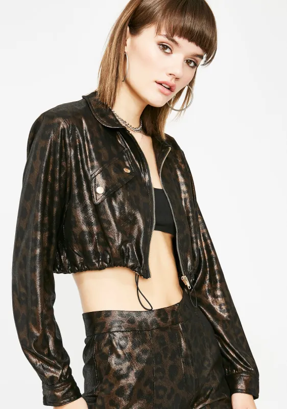Savage Cat Leopard Jacket sold by Dolls Kill