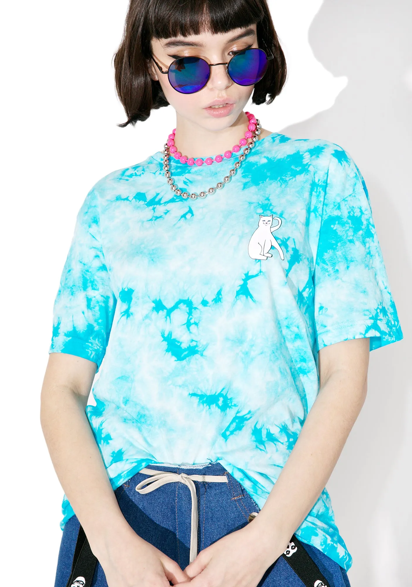 Tie Dyed Cats Tee sold by Dolls Kill