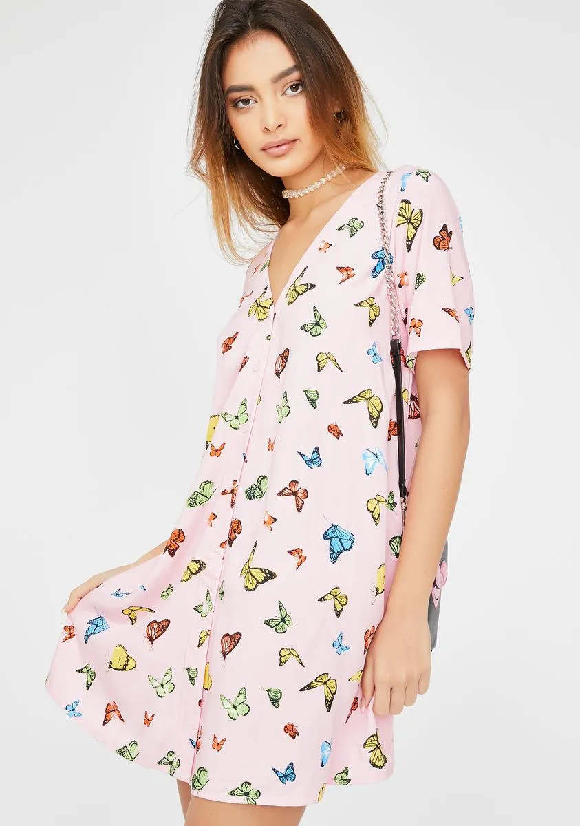 Pink Butterfly Crosena Dress sold by Dolls Kill product image thumbnail 2