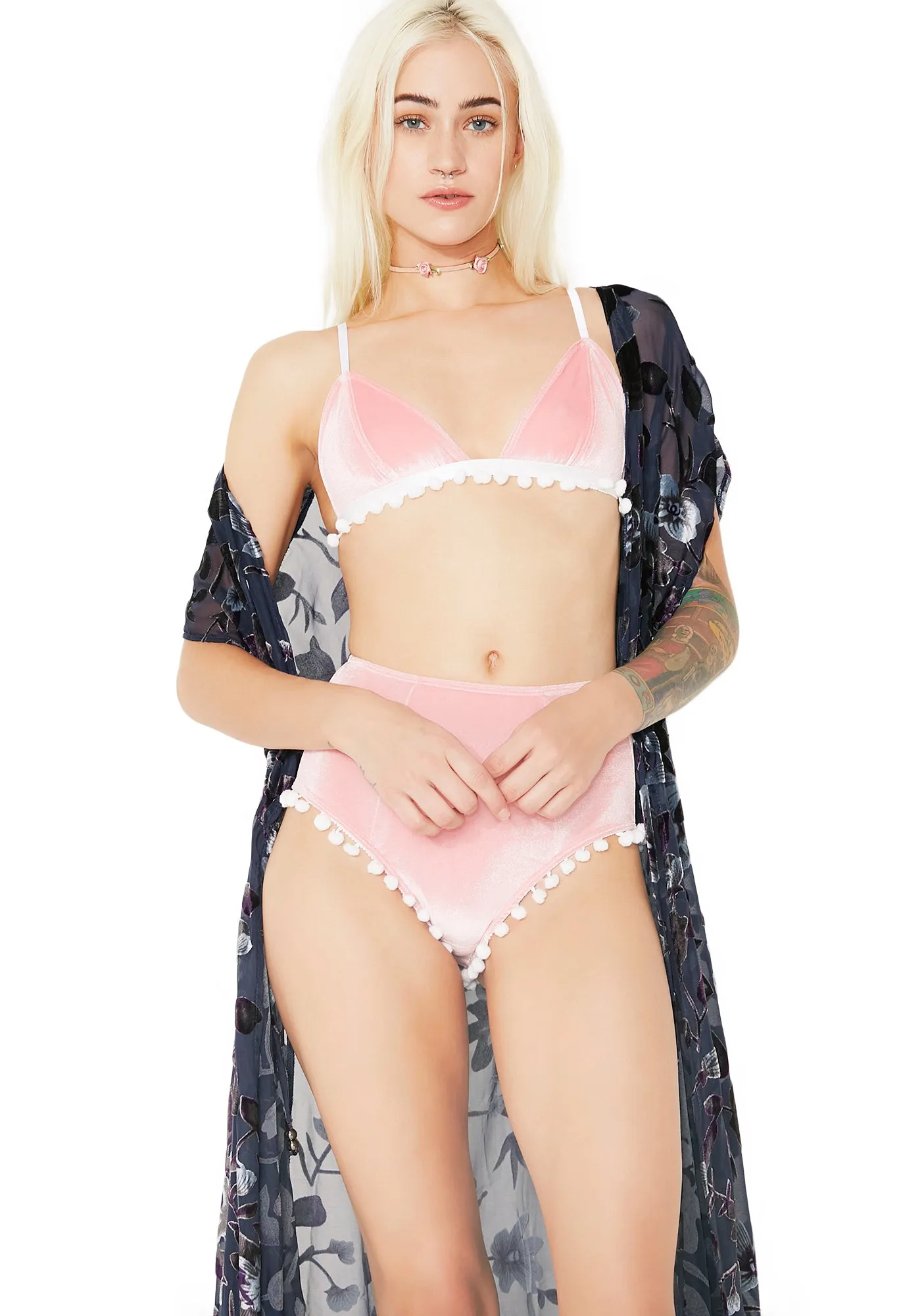 Pastel Pom Pom Velvet Set sold by Dolls Kill product image thumbnail 5