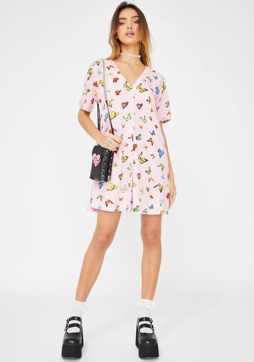 Pink Butterfly Crosena Dress sold by Dolls Kill product image thumbnail 3