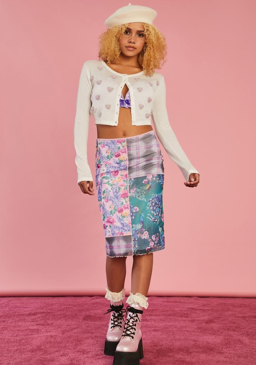 Basket Of Flowers Embroidered Cardigan sold by Dolls Kill product image thumbnail 3