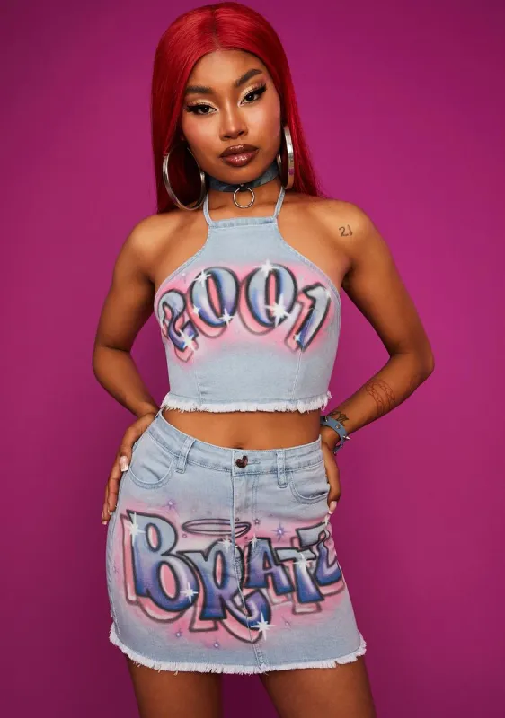 Strike A Pose Denim Set sold by Dolls Kill