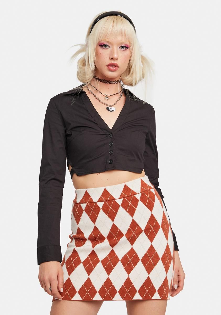 Sleek Stunt Argyle Mini Skirt sold by Dolls Kill product image thumbnail 2