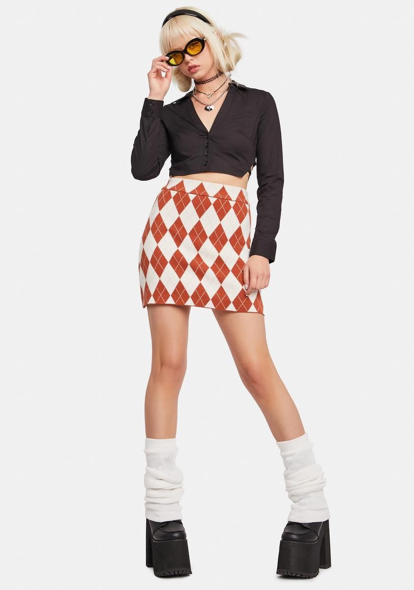 Sleek Stunt Argyle Mini Skirt sold by Dolls Kill product image thumbnail 3