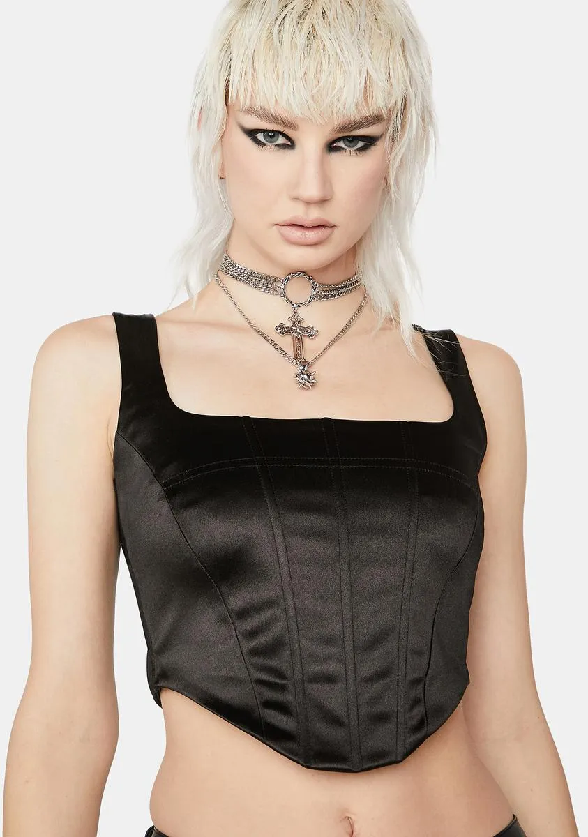 Midnight Where's My Loving Corset Top sold by Dolls Kill