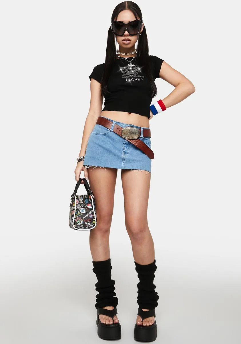 Love Rhinestone Crop Tee sold by Dolls Kill product image thumbnail 3