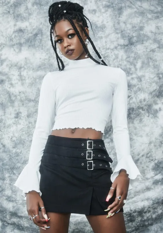 Her Bad Self Long Sleeve Crop Top sold by Dolls Kill