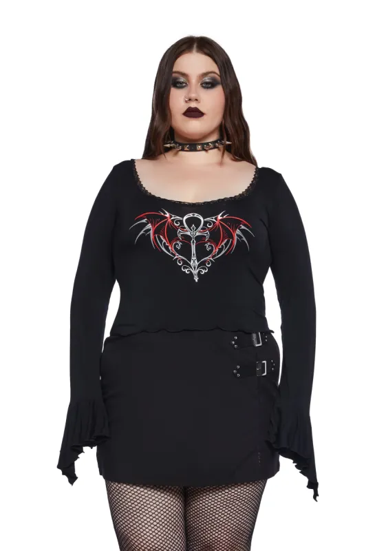 Plus No Reflection Long Sleeve Top sold by Dolls Kill