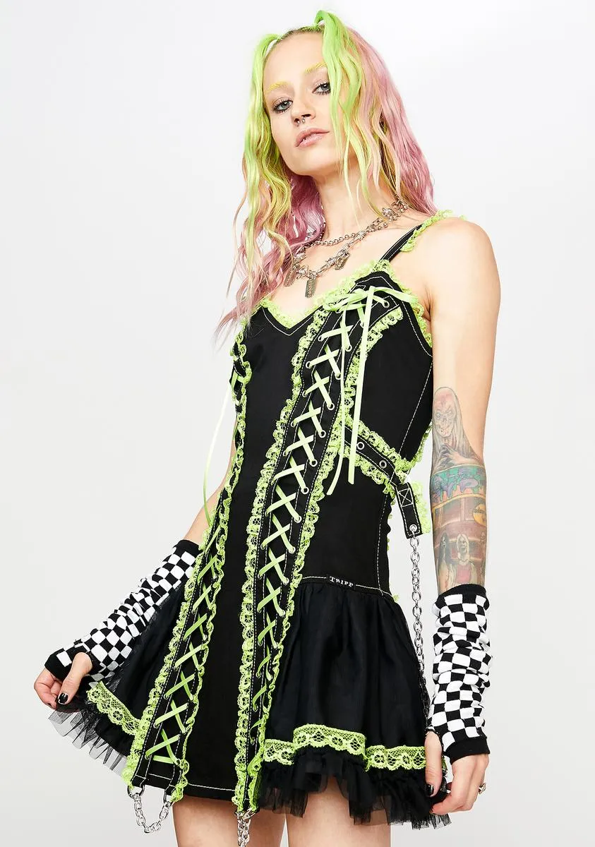 Green Lace Mini Dress sold by Dolls Kill product image thumbnail 2