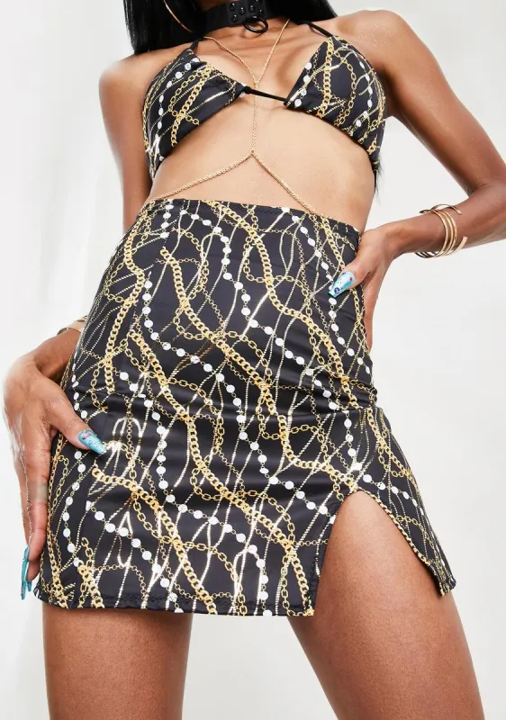 Chain Print Mini Skirt sold by Dolls Kill