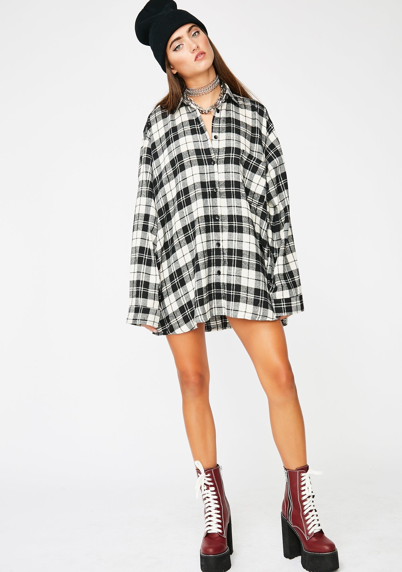 Midnight Flexin Hard Flannel Top sold by Dolls Kill product image thumbnail 3