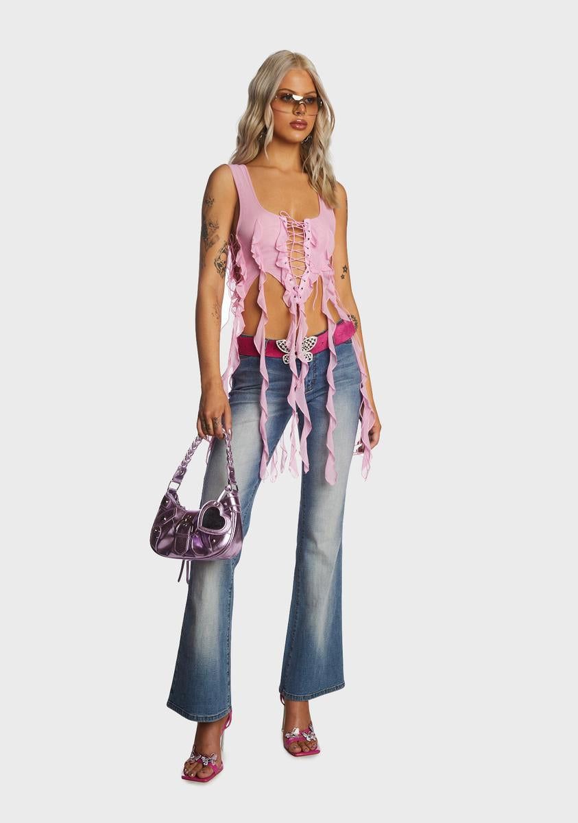 Pink Ruffled Bustier Top sold by Dolls Kill product image thumbnail 5