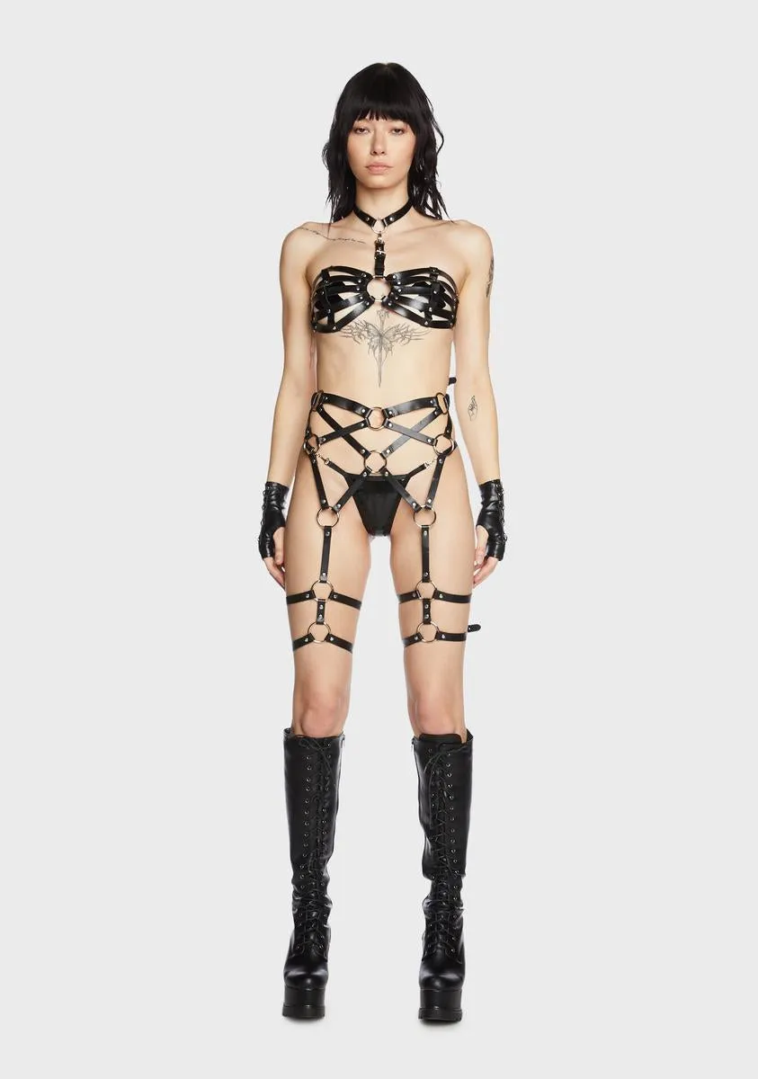 Cage Vegan Leather Bra sold by Dolls Kill